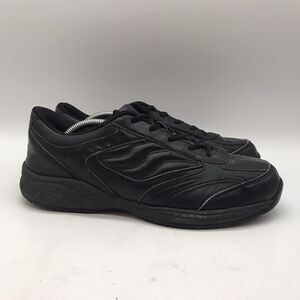 TredSafe Bailey Slip Resistant Shoes Women's 8.5W  Black Lace Up Work Sneakers